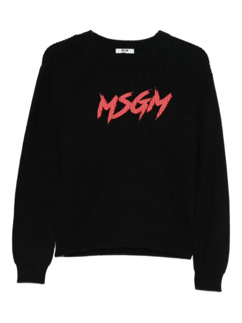 MSGM Kids logo crew-neck sweater