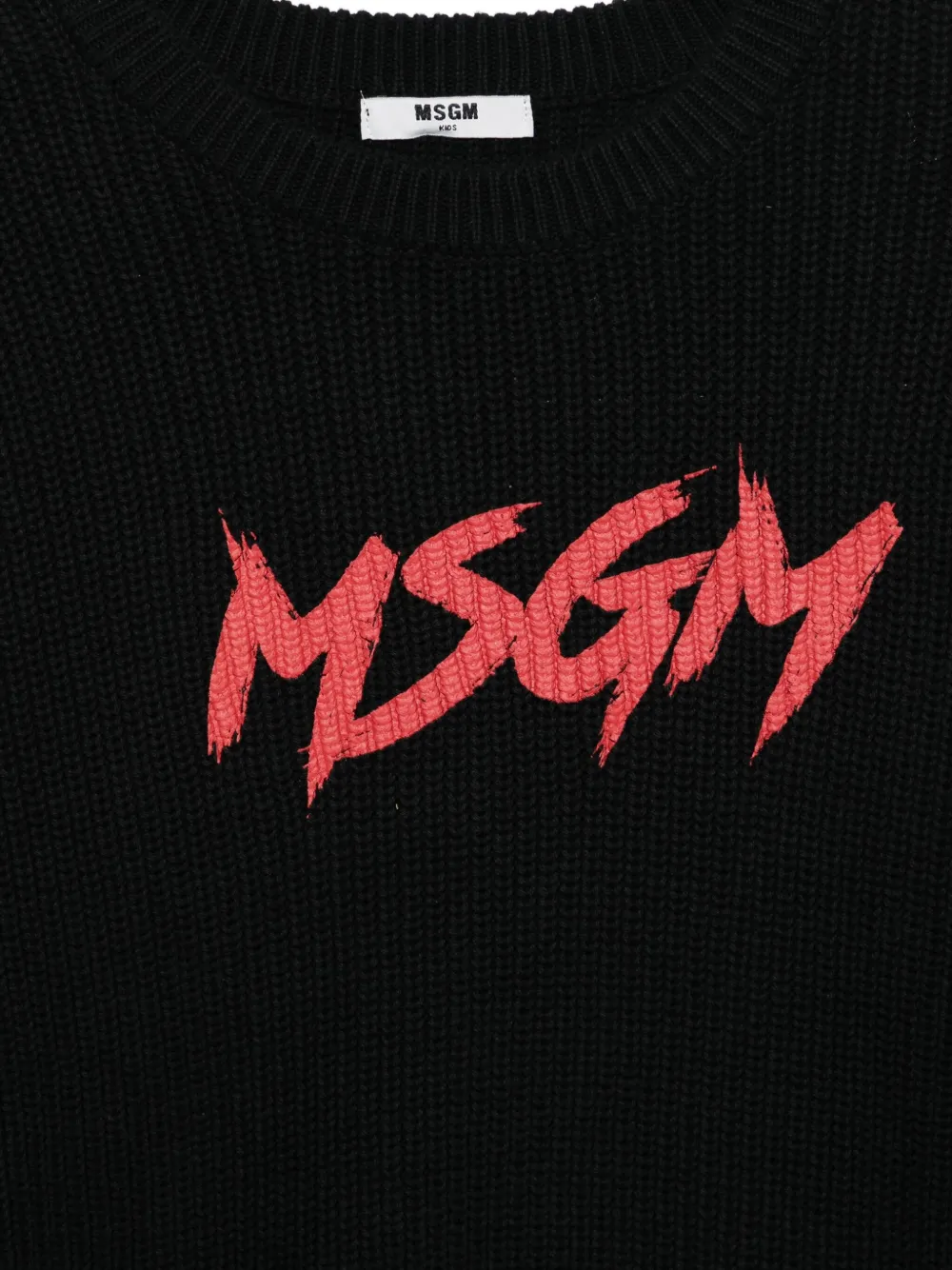 MSGM Kids Trui met ronde hals en logo Zwart