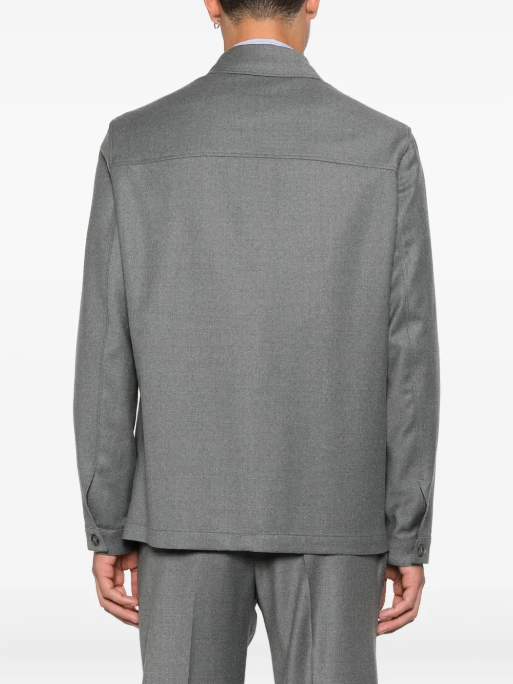 Manuel Ritz Flanellen shirtjack met knopen Grijs