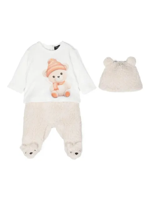 Monnalisa teddy-graphic trousers set (set of three)
