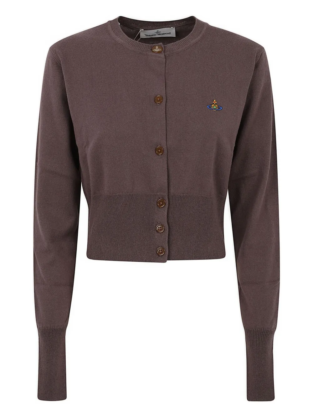 Vivienne Westwood Bea Logo-embroidered Cropped Cardigan In Multi