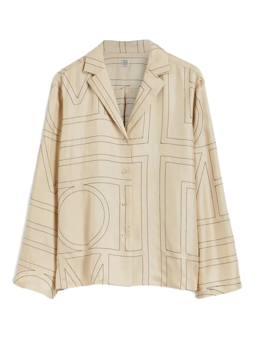 Totême Monogram Silk Pyjama Top In Neutral