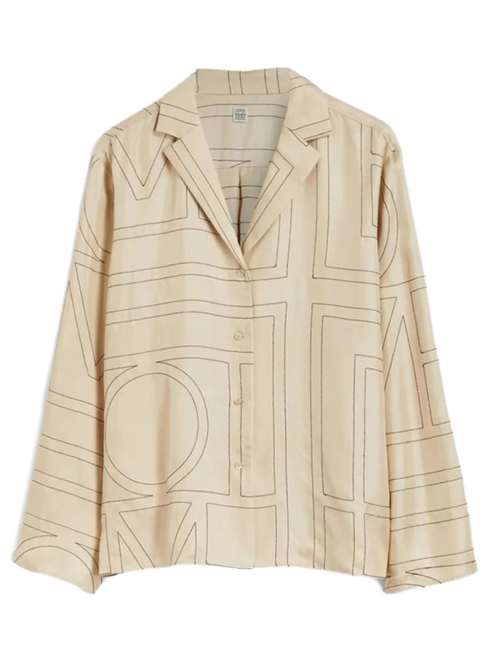 Totême Monogram Silk Pyjama Top In Neutral
