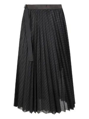 Junya Watanabe スネークスキンベルベット スカート | ブラック