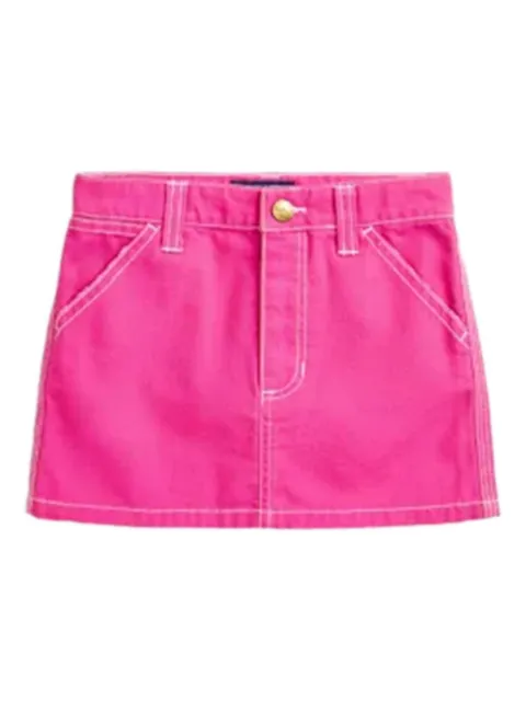 POLO RALPH LAUREN KIDS contrast-stitching denim skirt