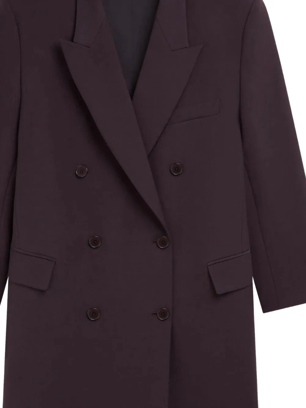 The Frankie Shop Jane Double-breasted Long Coat In Purple