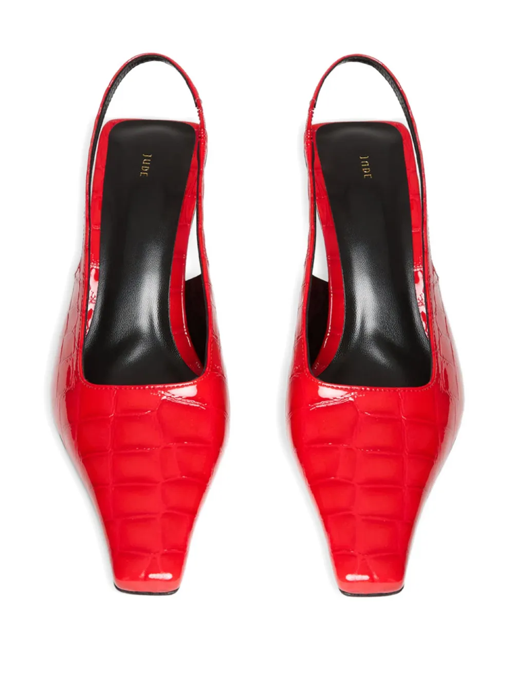 Jude Crocodile Kitten Pumps In Red