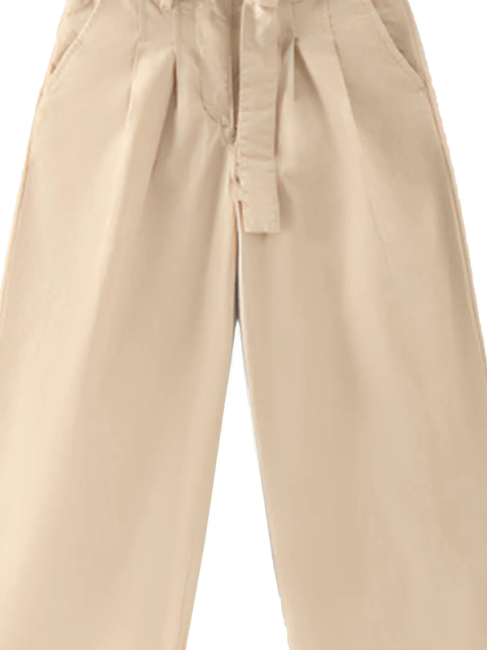 Woolrich Belted Pleated Trousers In Neutral