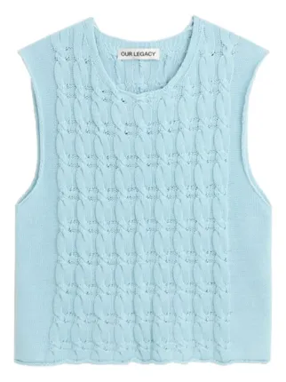 OUR LEGACY ケーブルニット ベスト | ブルー | FARFETCH JP