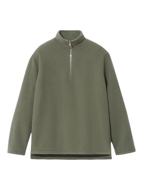 Rier Zip Fleece Top in Green