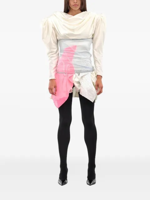 August Barron draped ruffled dress