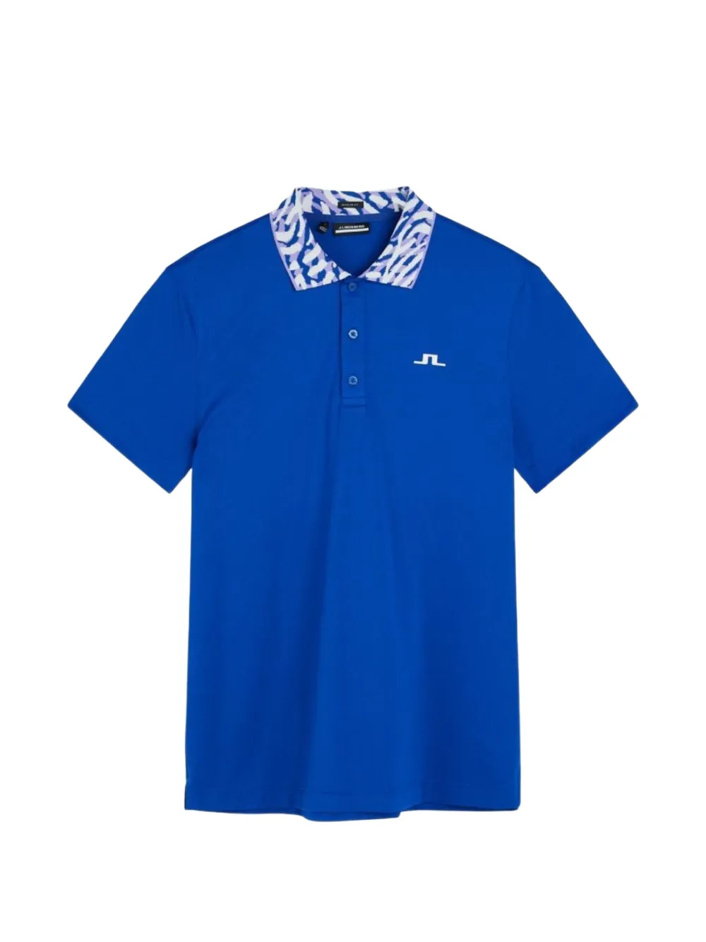 J.Lindeberg abstract-print collar polo shirt - Blu