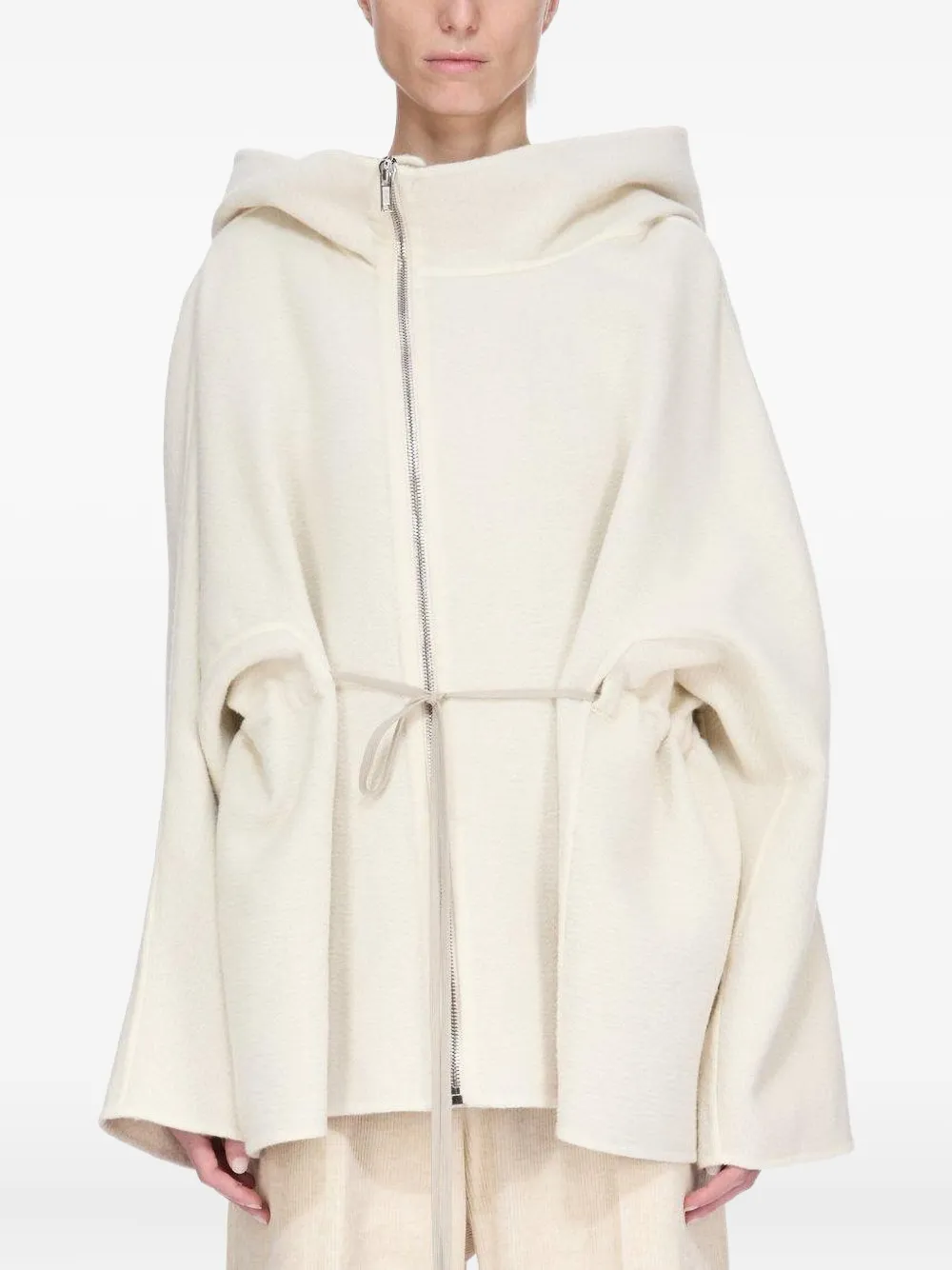Rick Owens Zipfront Hooded Jkt In Neutral