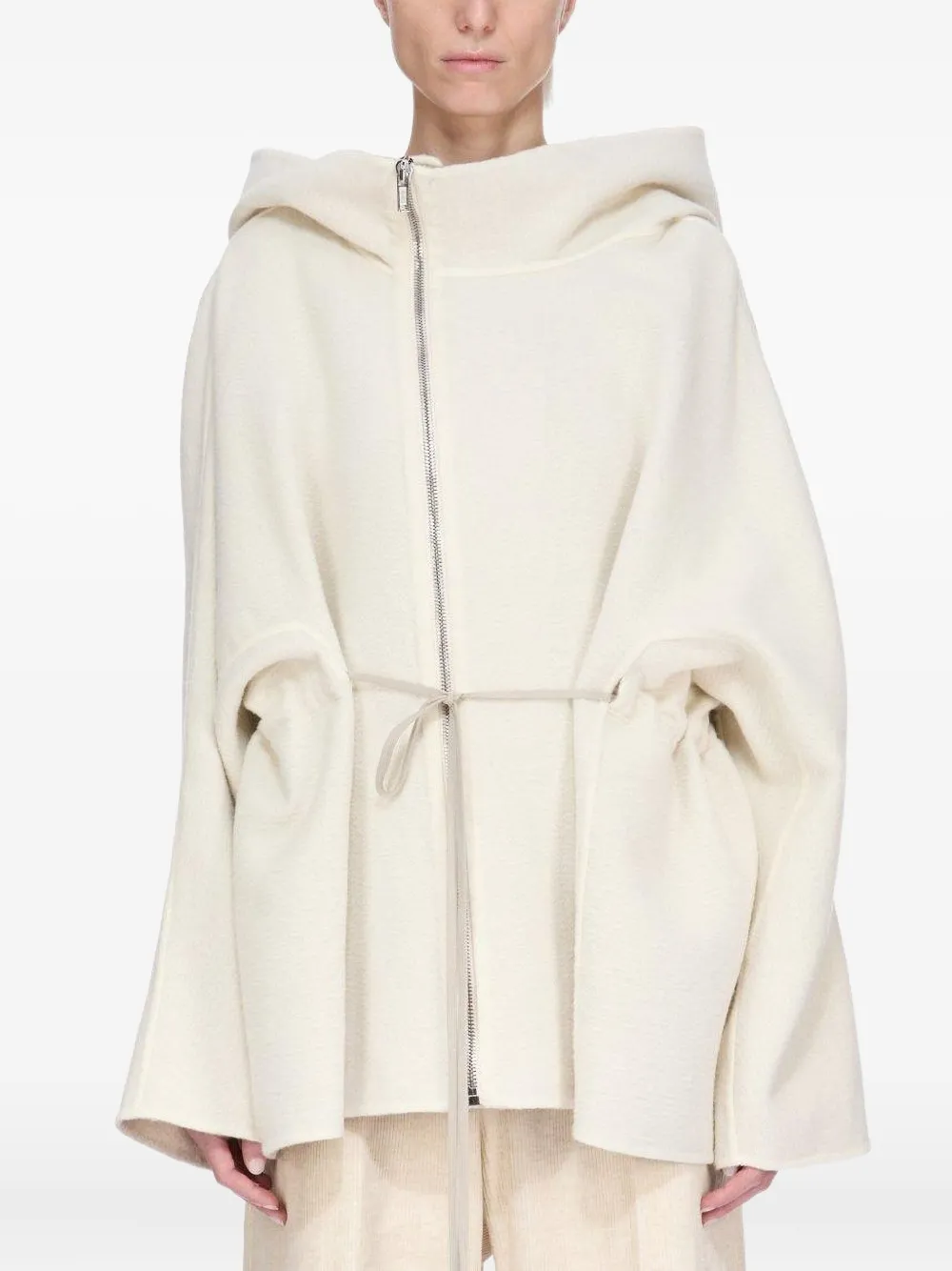 Rick Owens Zipfront Hooded Jkt In Neutral