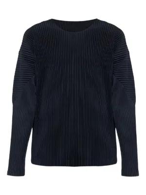 Homme Plissé Issey Miyake Pleated long-sleeve T-shirt | Brown