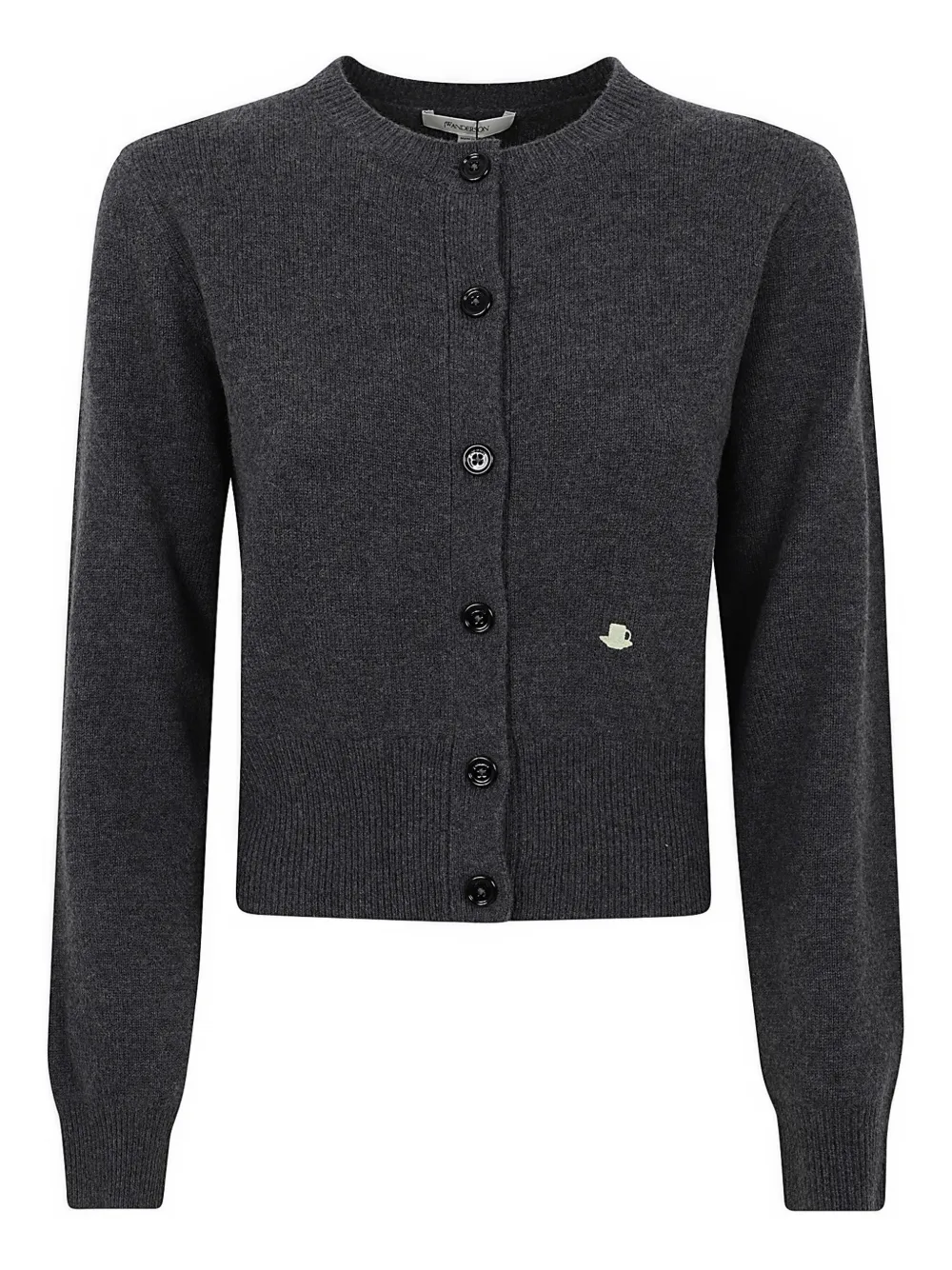 Jw Anderson Embroidered-detail Cardigan In Gray