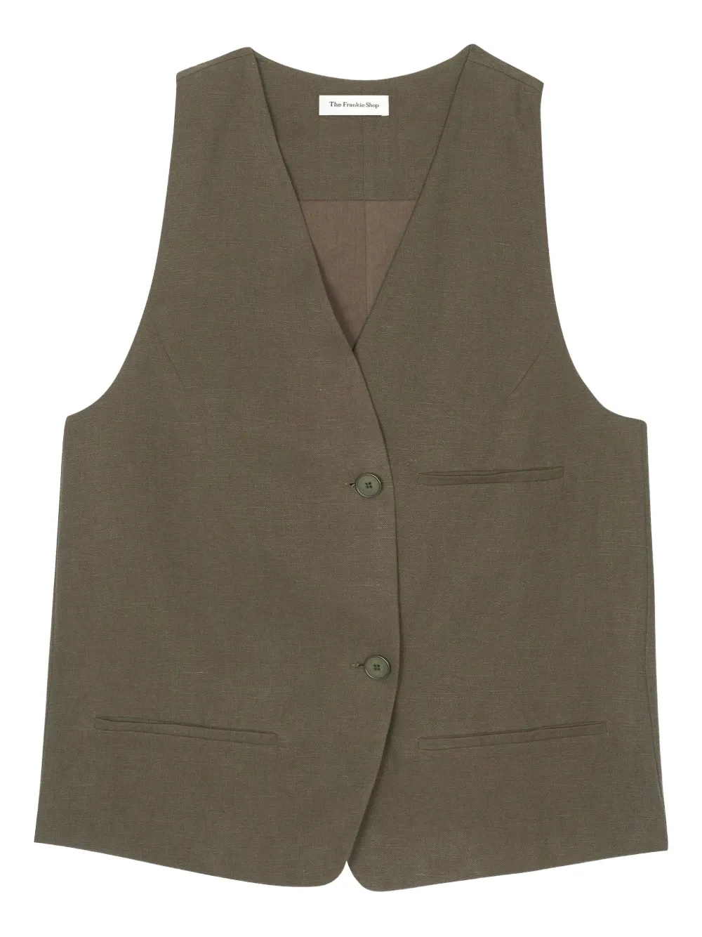 The Frankie Shop Melrose Buttoned Gilet In Green