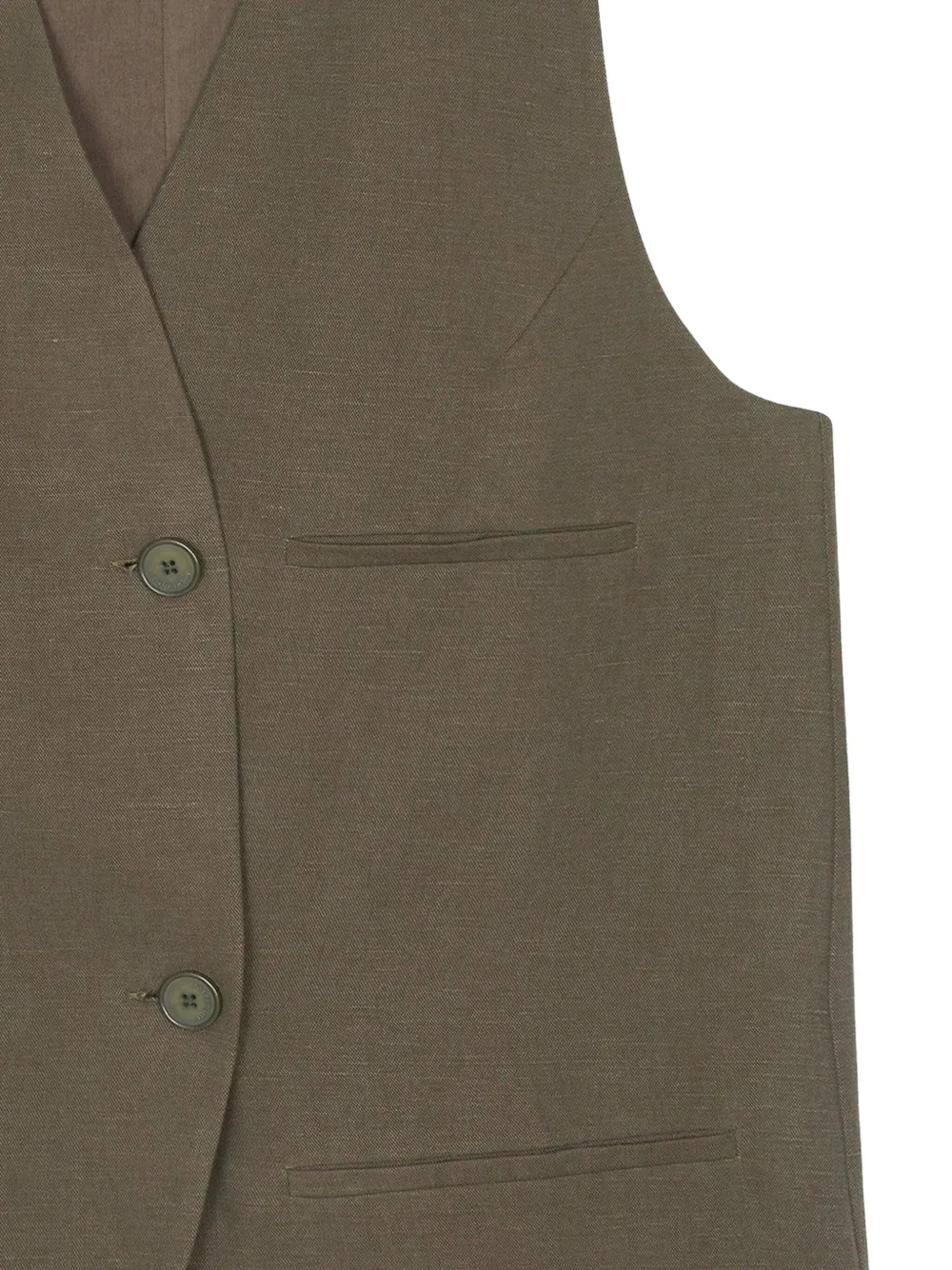 The Frankie Shop Melrose Buttoned Gilet In Green