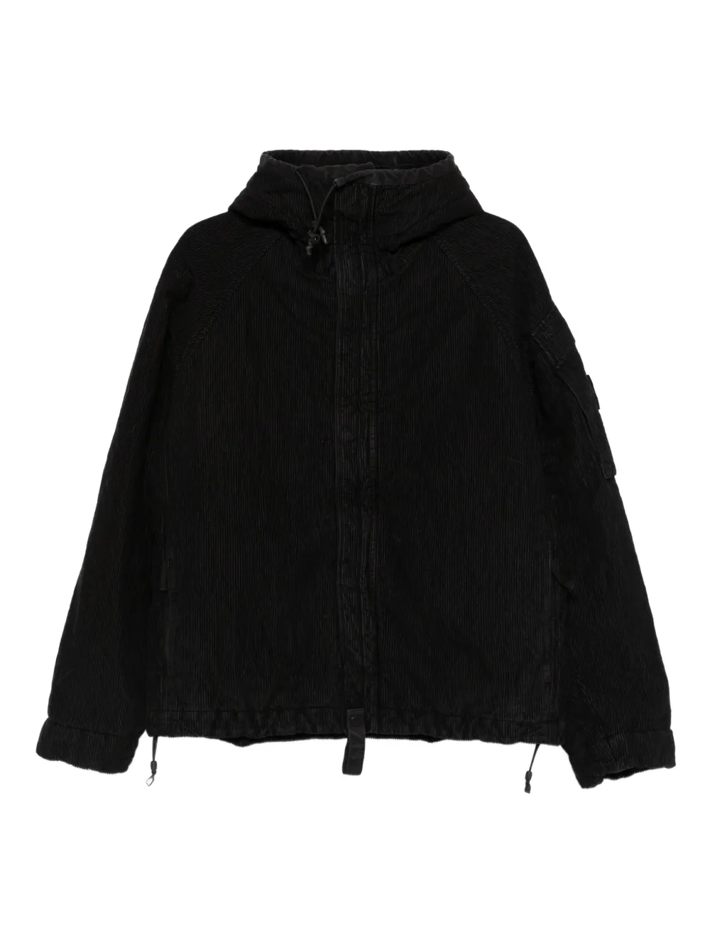 Stone Island hooded corduroy jacket | Black | Image 1