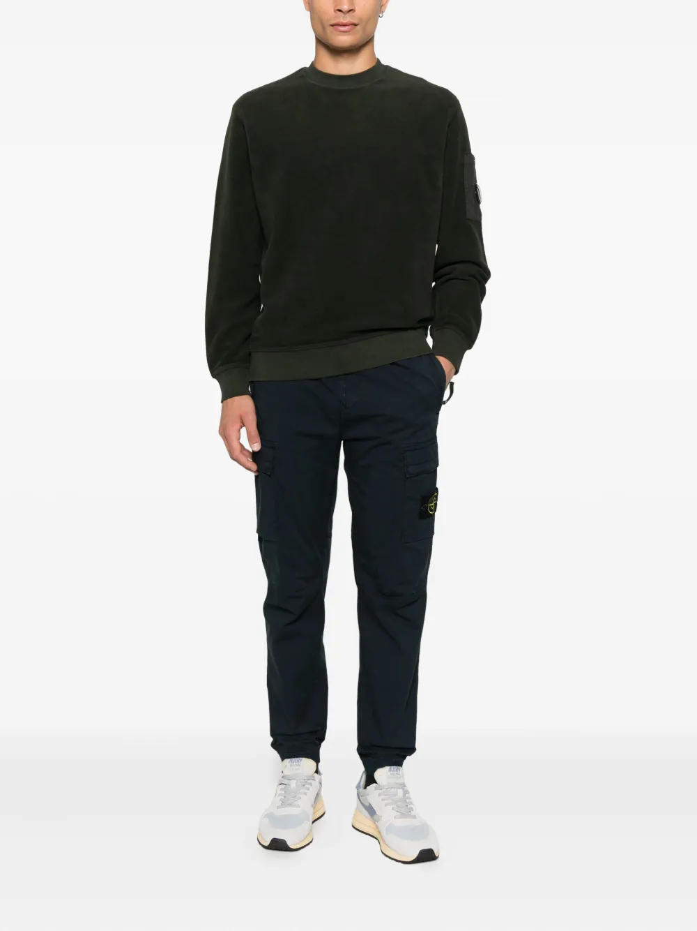 Stone Island Stretch-TC twill cargo broek - Blauw