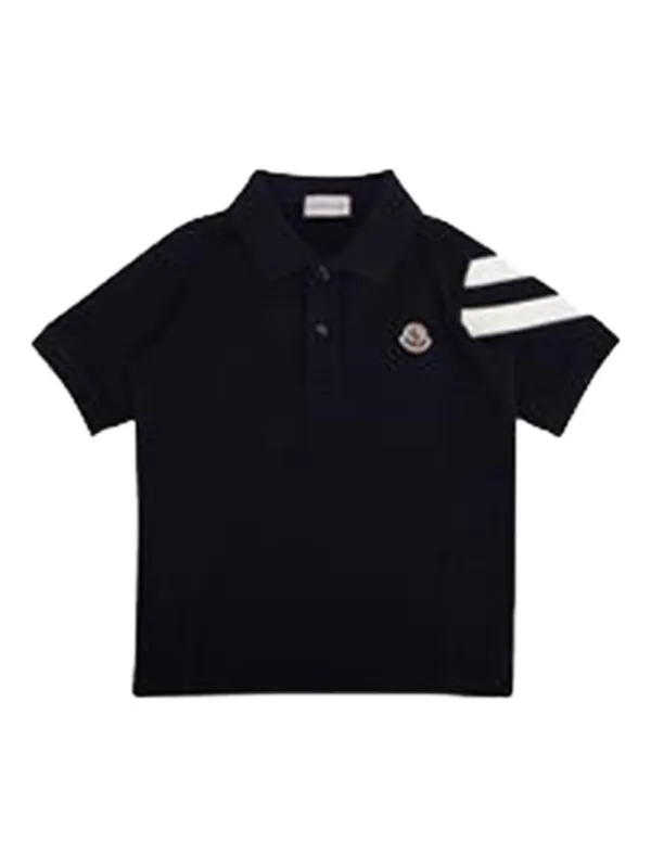 Moncler Enfant Playera Tipo Polo Con Parche Del Logo | Azul