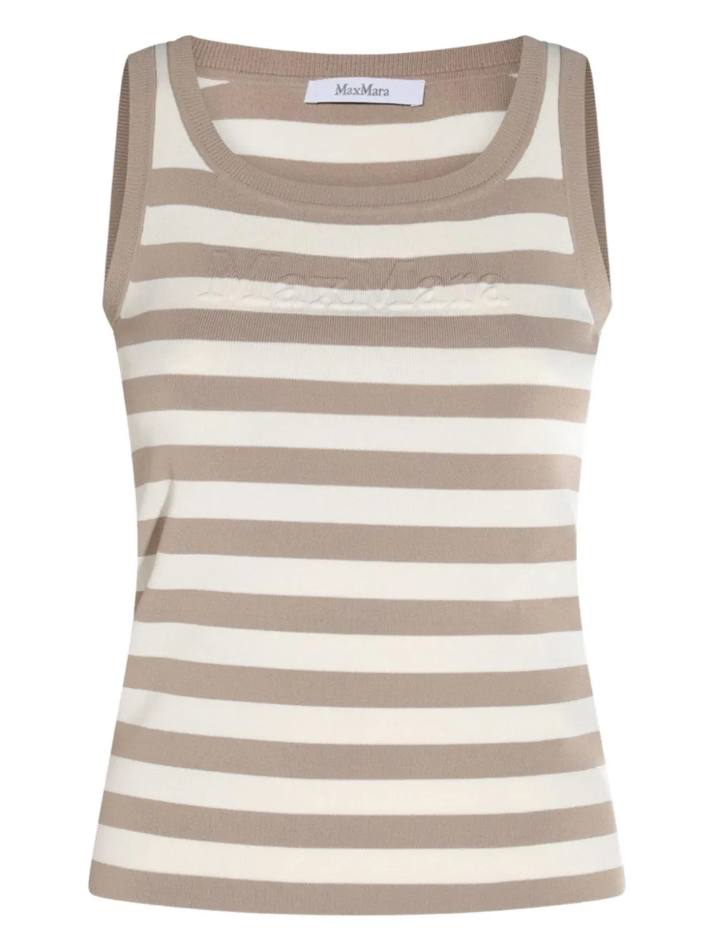 Max Mara top tejido de canalé con motivo de rayas | neutro | Image 1