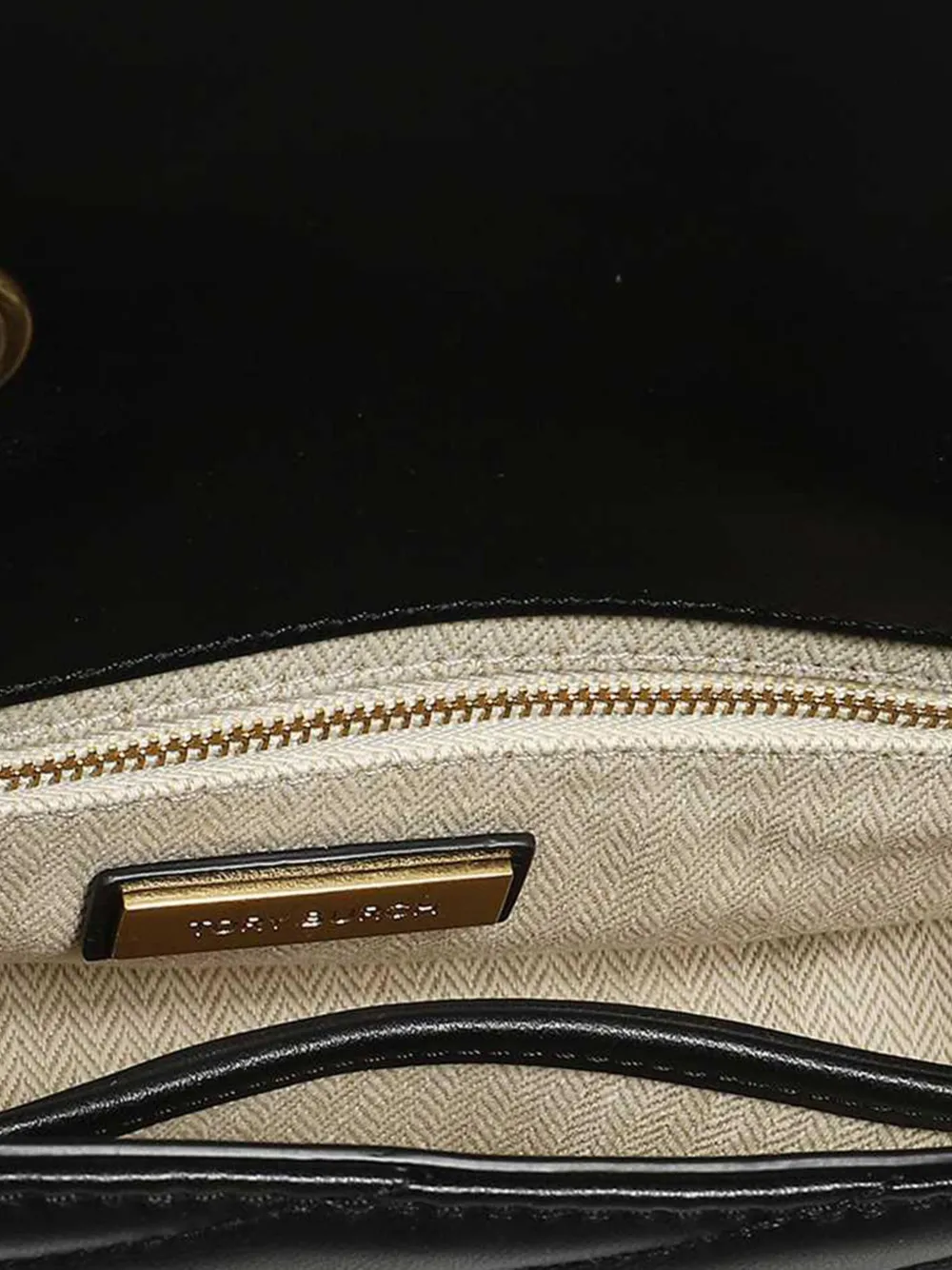 Tory Burch Kleine Kira Chevron schoudertas Zwart