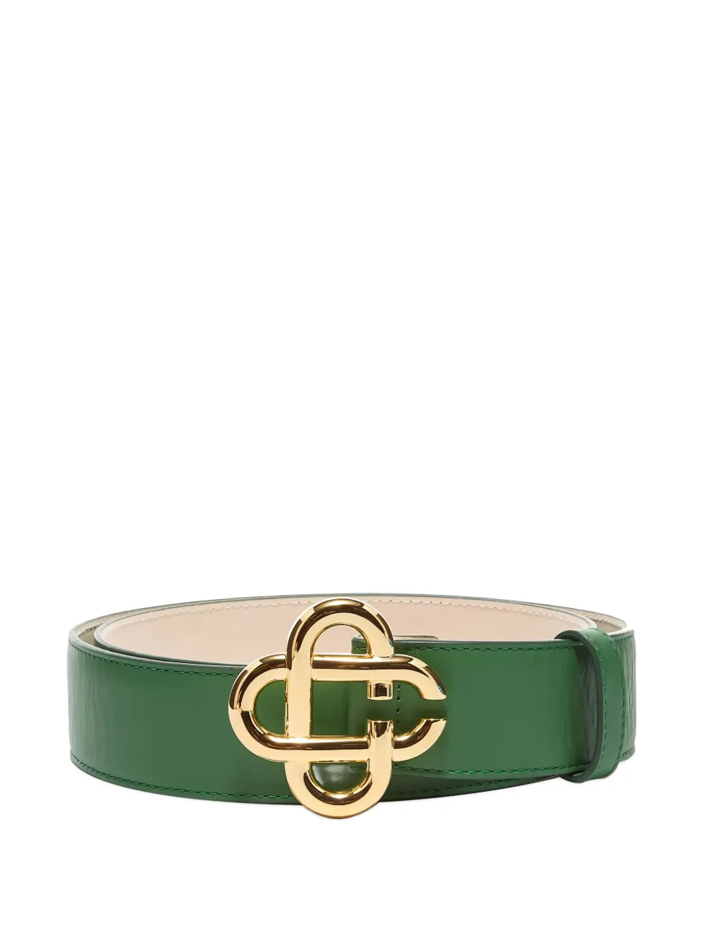 Casablanca Cc Logo Leather Belt In Green