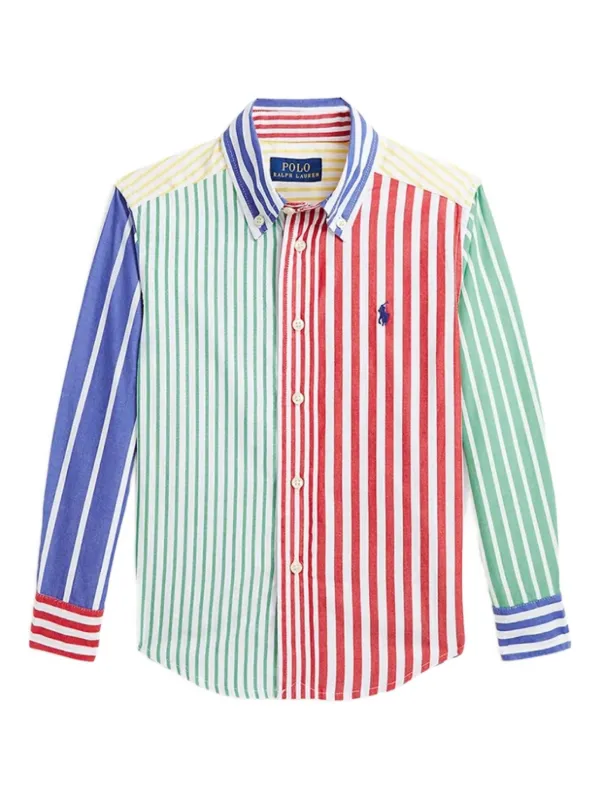 POLO RALPH LAUREN KIDS Striped long-sleeved Shirt Red