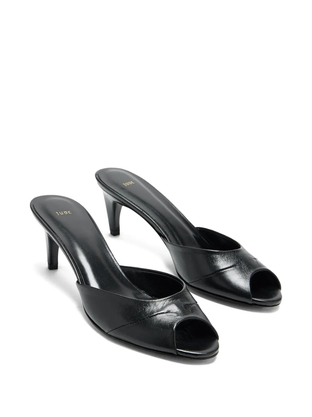 Jude 65mm Cave Peep-toe Leather Sandals In Black