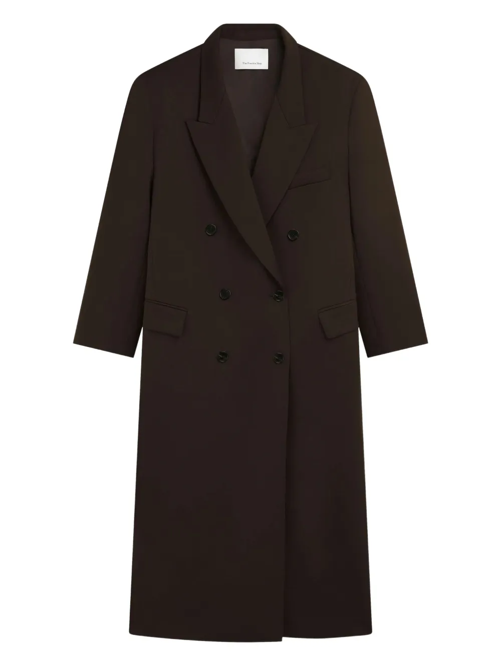 The Frankie Shop Jane Double-breasted Coat In Brown