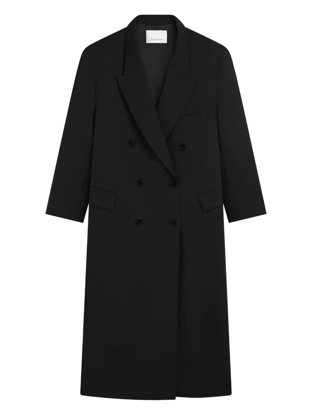 The Frankie Shop Jane Double-breasted Coat In Black