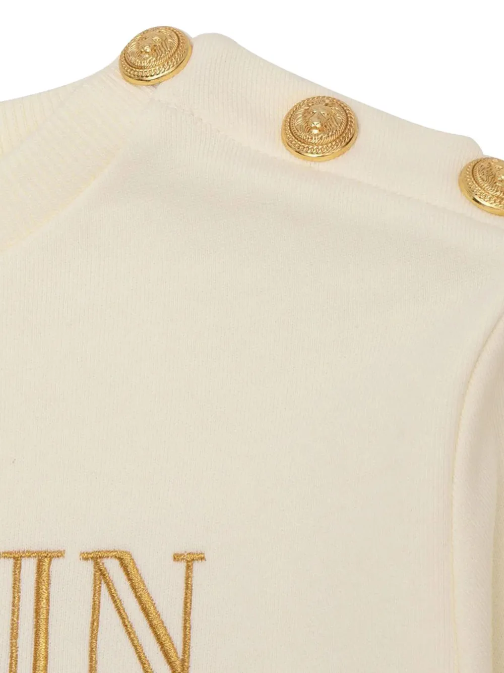 Balmain Kids Sweater met knoop Beige