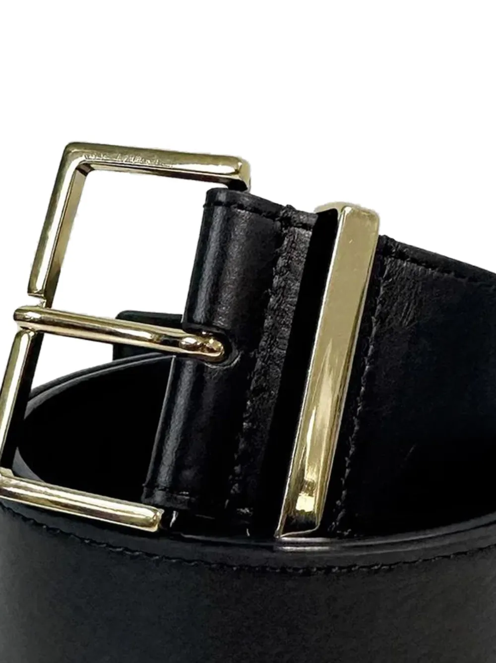 The Frankie Shop Evro leren riem met vierkante gesp - Zwart