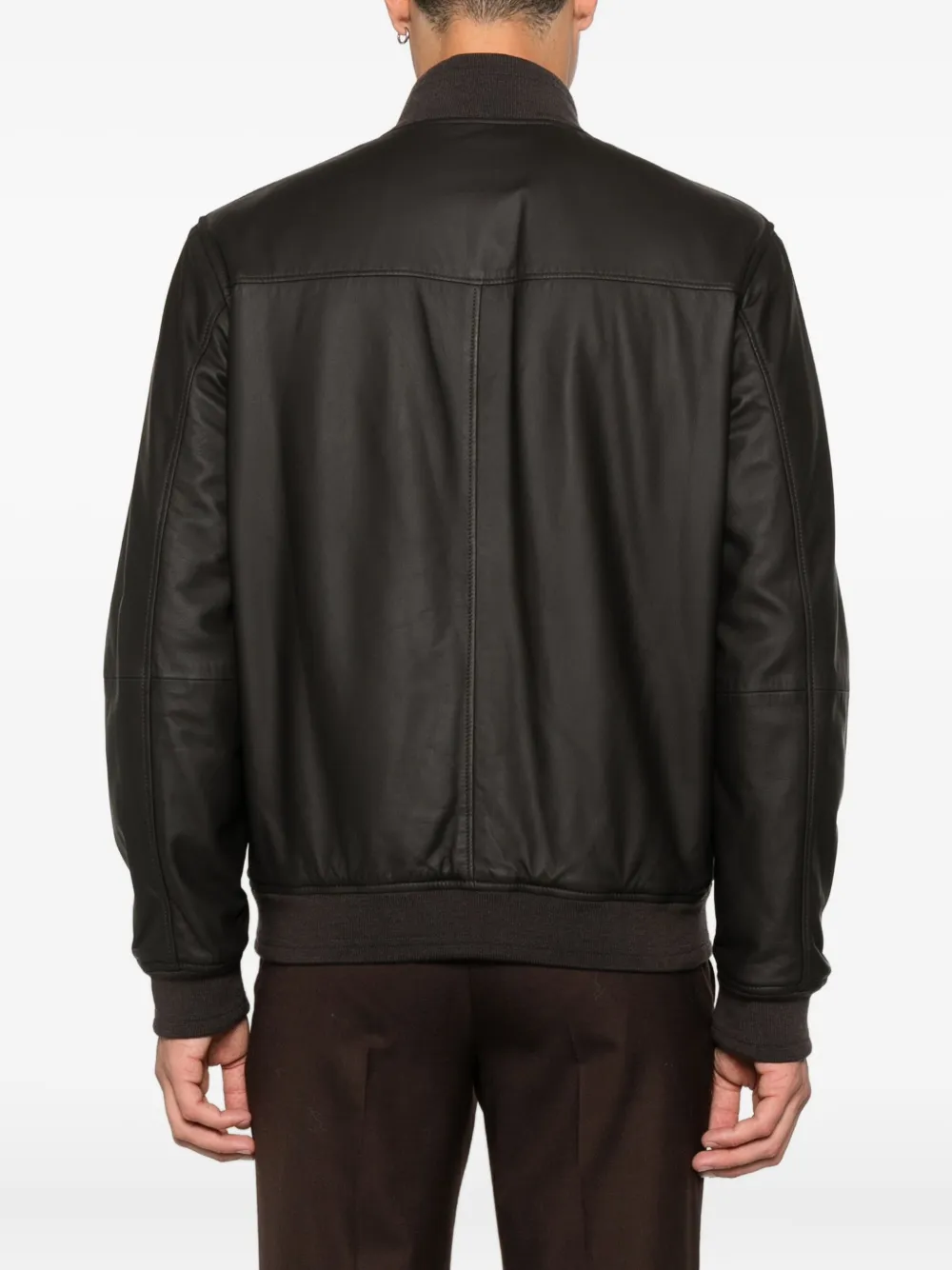 Canali Leren jassen Bruin