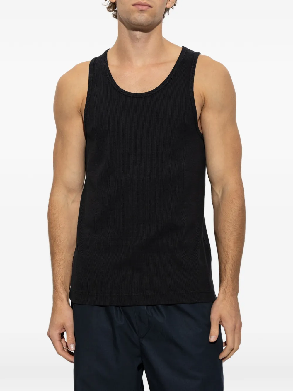 CDLP Geribbelde tanktop Zwart