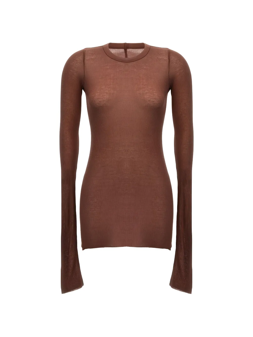 Rick Owens ribbed long-sleeve T-shirt - Marrone