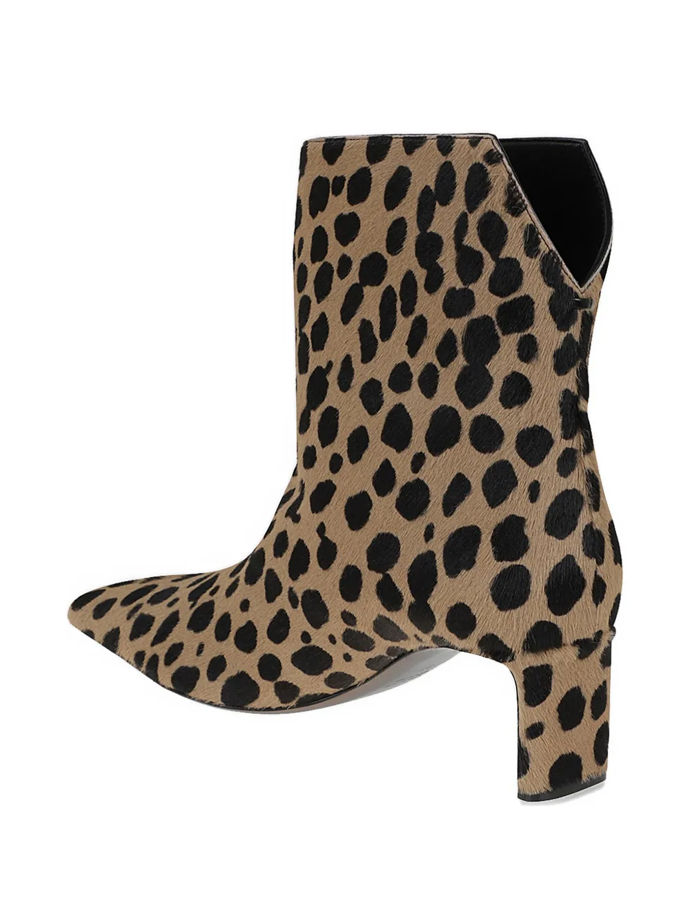 Khaite Ona Square Toe Ankle Boots In Animal Print