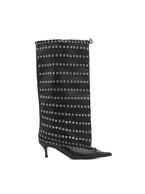 ALL IN 60mm leather grommets-embellished boots