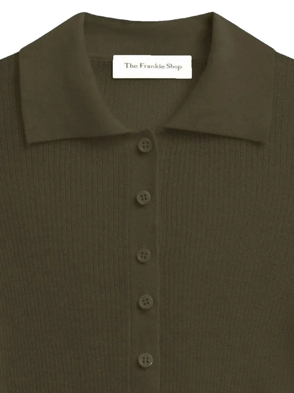 The Frankie Shop Solana poloshirt met knopen - Groen