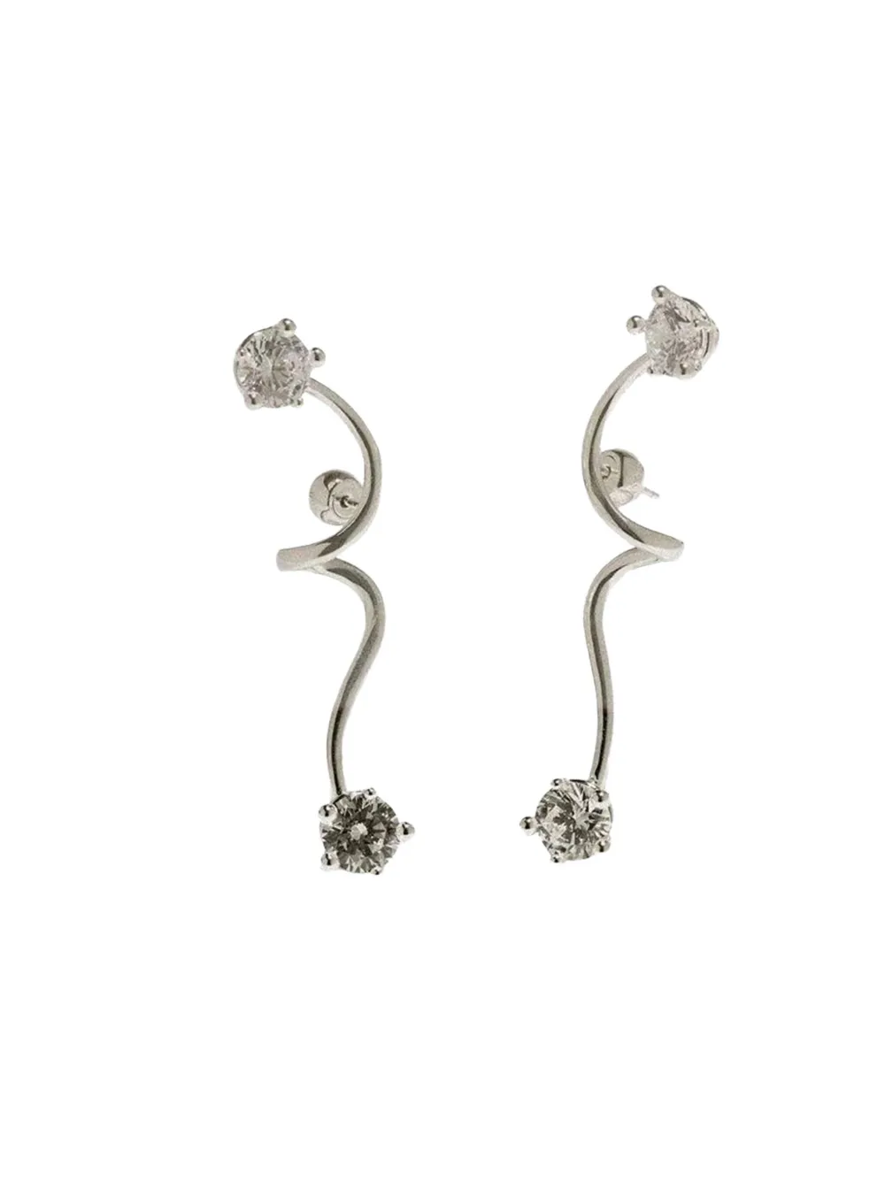 Pantone Polish-finish Earrings In Silver