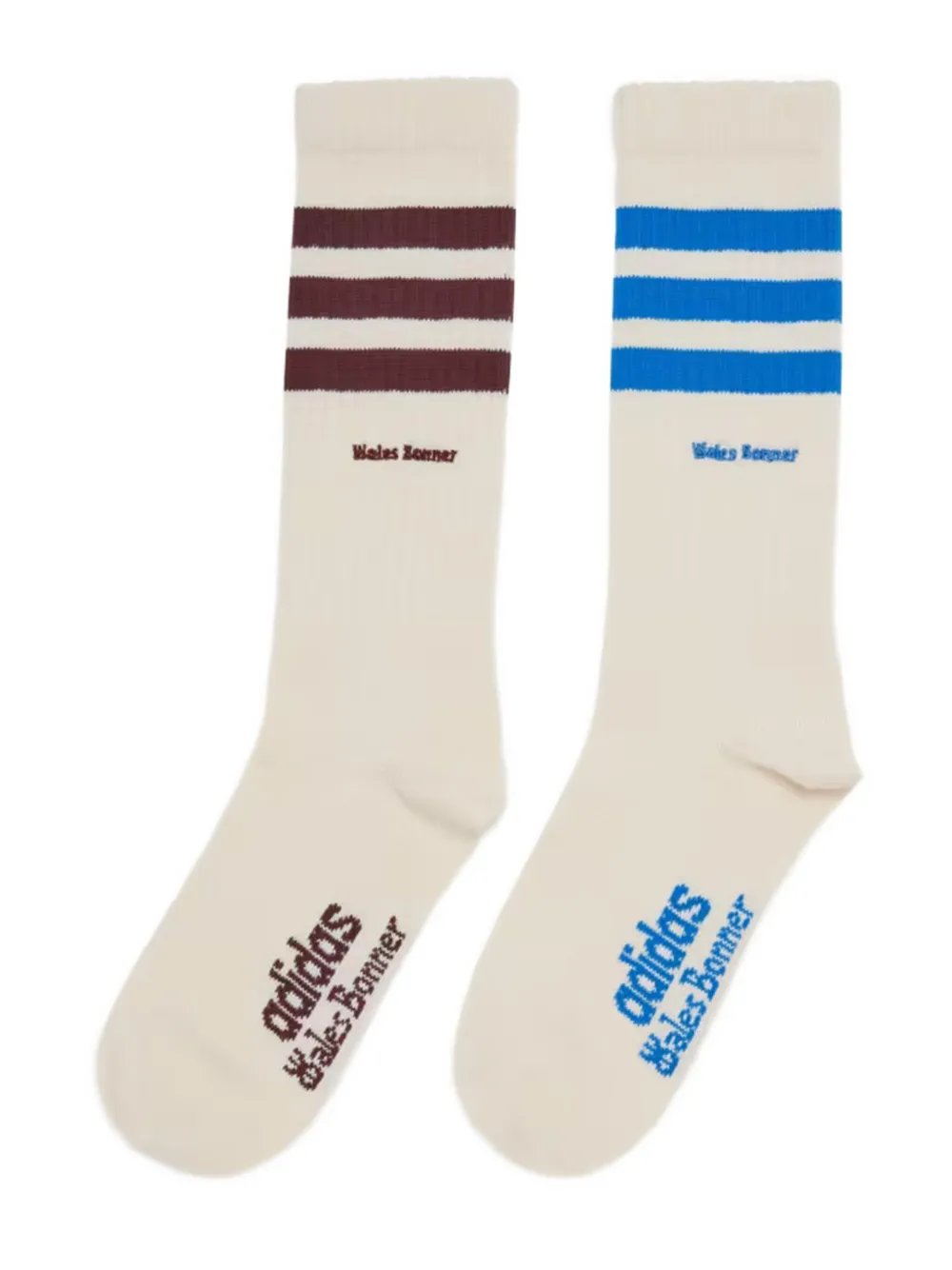 Wales Bonner X Adidas Striped 3-stripes Socks (pack Of Two) In Multi