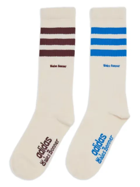 Wales Bonner set de dos pares de calcetines con motivo de tres rayas en colaboración con adidas