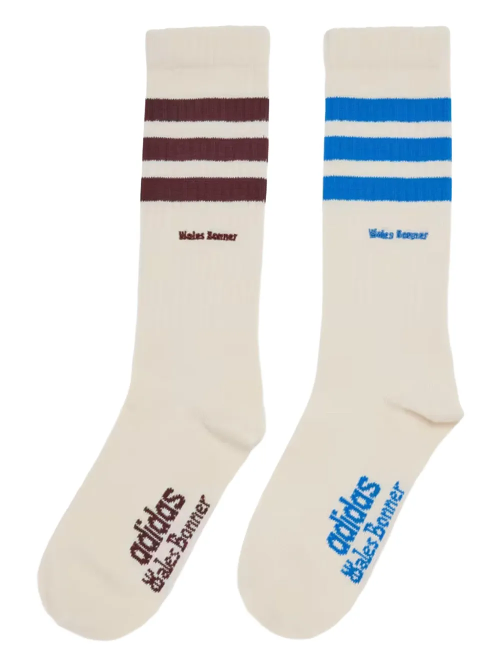 Wales Bonner set de dos pares de calcetines con motivo de tres rayas en colaboración con adidas | neutro | Image 1