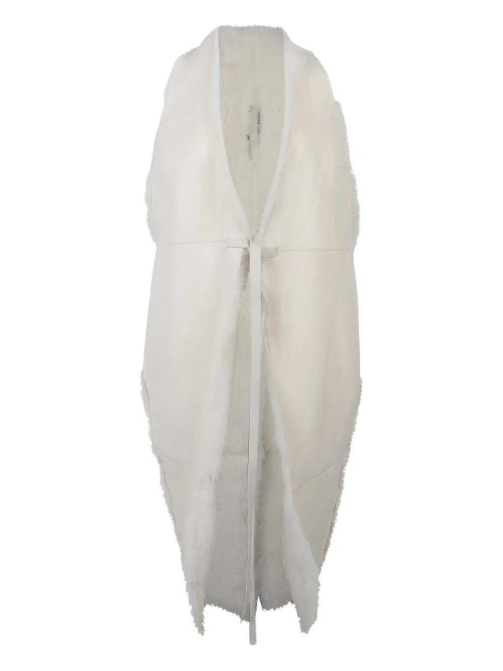 Rick Owens Cyclops Fur Coat In White