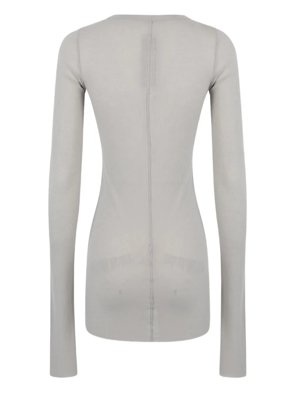 Rick Owens Ribbed Long-sleeve Sweatshirt In Gray