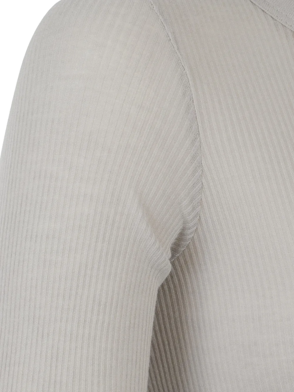 Rick Owens Ribbed Long-sleeve Sweatshirt In Gray