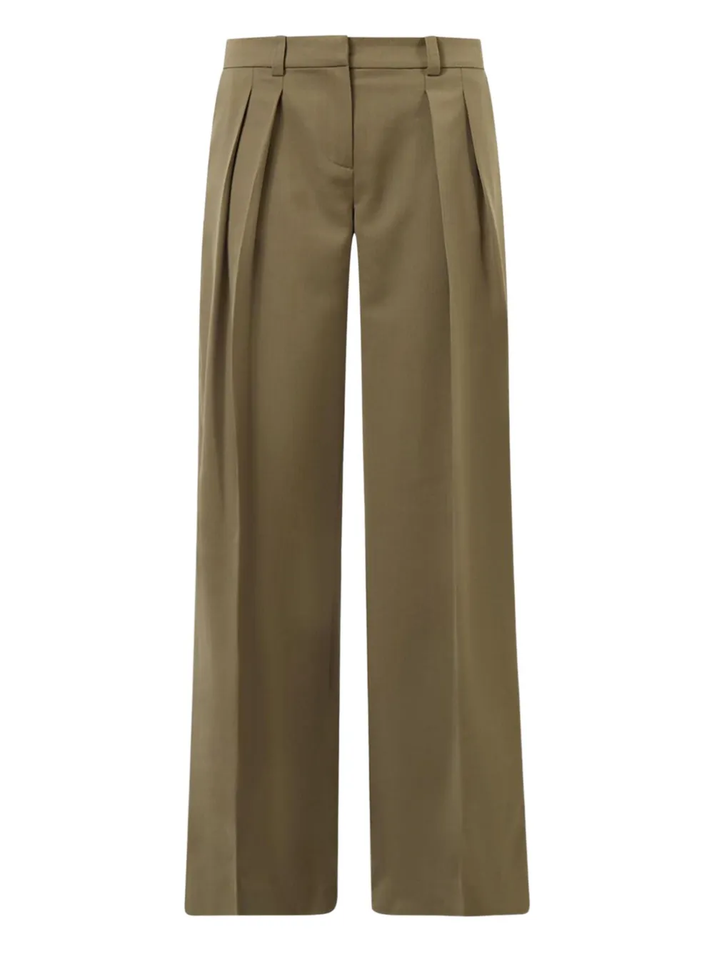 The Frankie Shop Daytona Pleated Trousers In Green