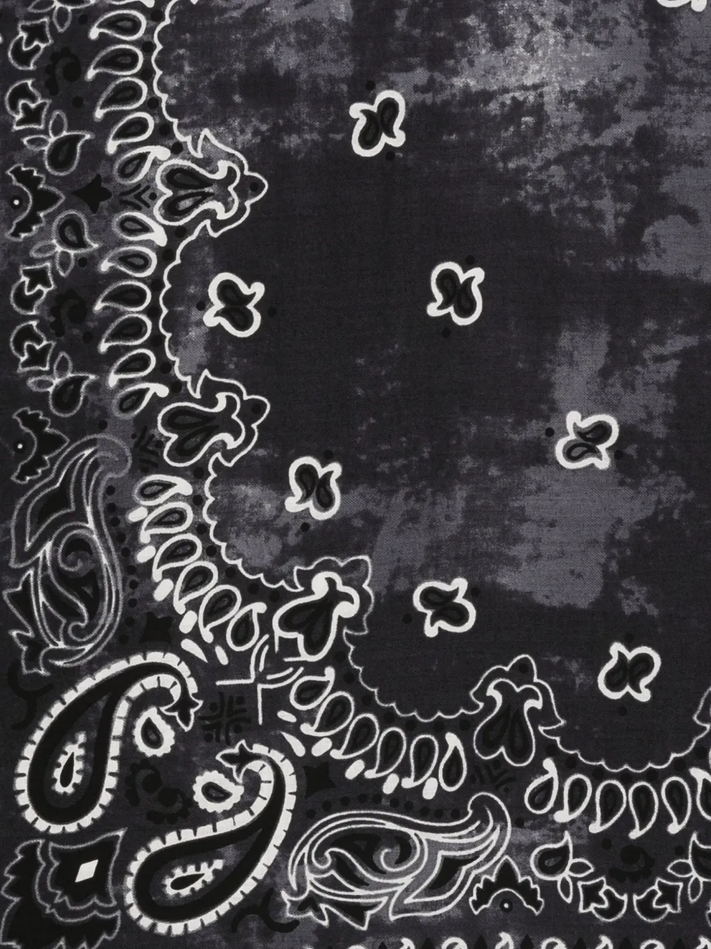 Destin paisley-print fringed bandana scarf - Zwart