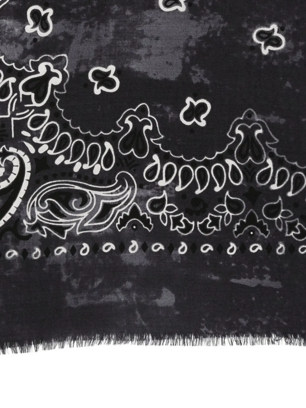 Destin Paisley-print Fringed Bandana Scarf In Black